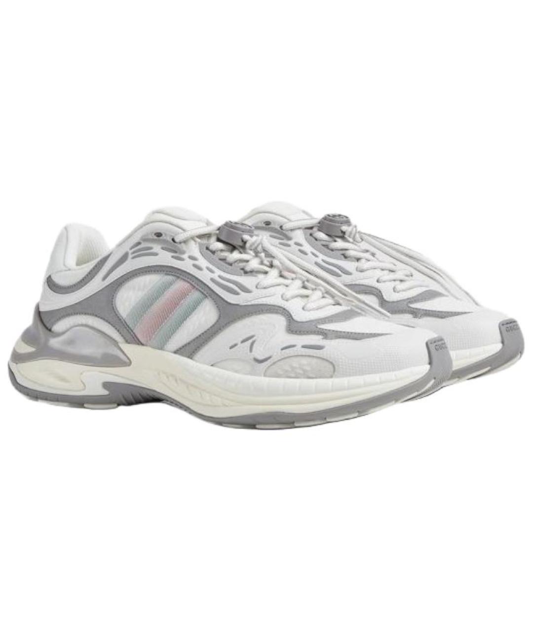 GUCCI Серые текстильные низкие кроссовки / кеды, фото 3