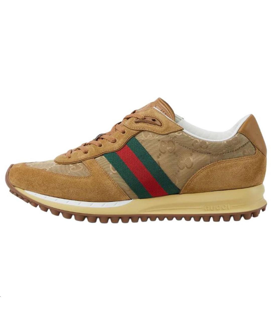 GUCCI Коричневые низкие кроссовки / кеды, фото 2