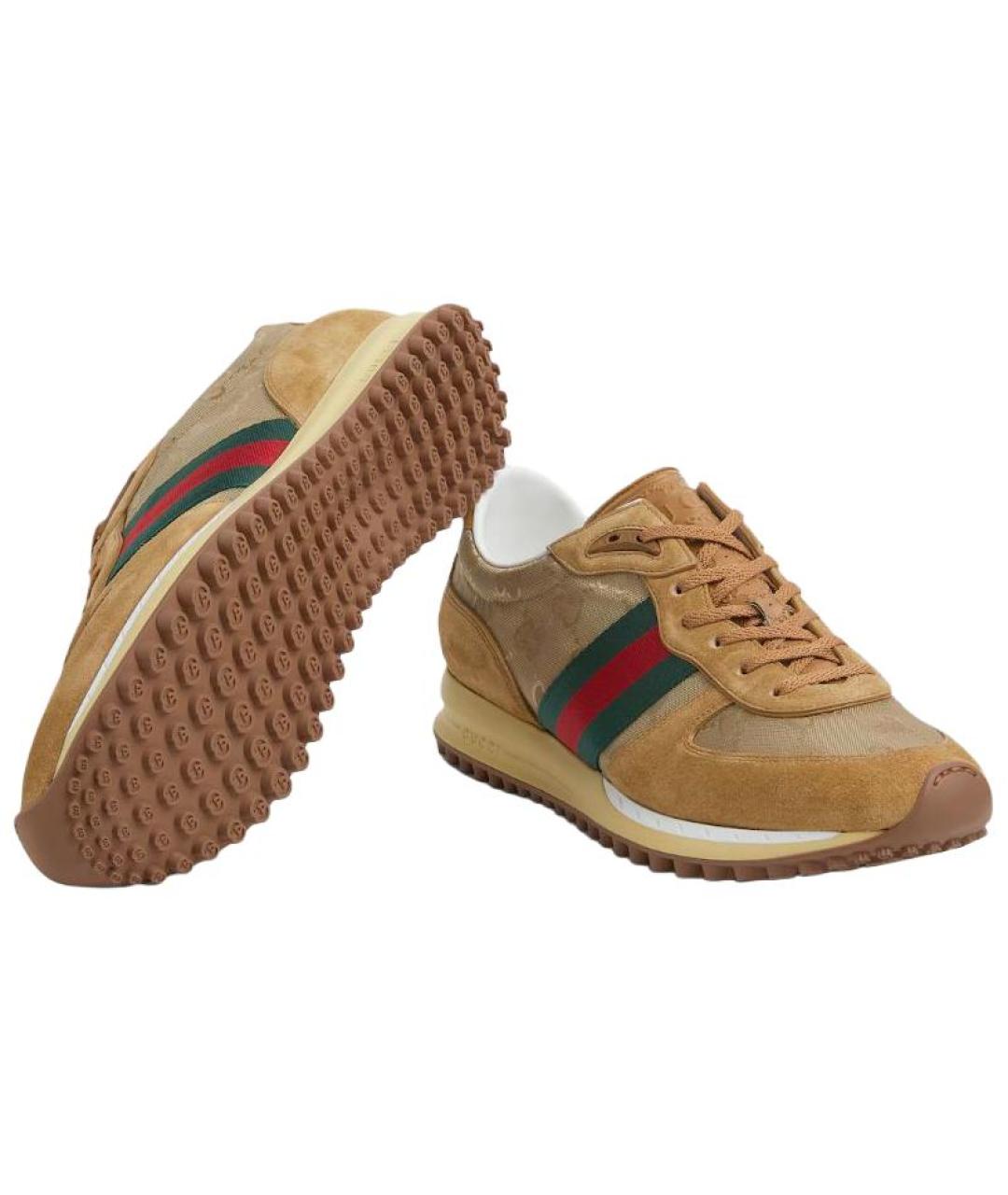 GUCCI Коричневые низкие кроссовки / кеды, фото 6