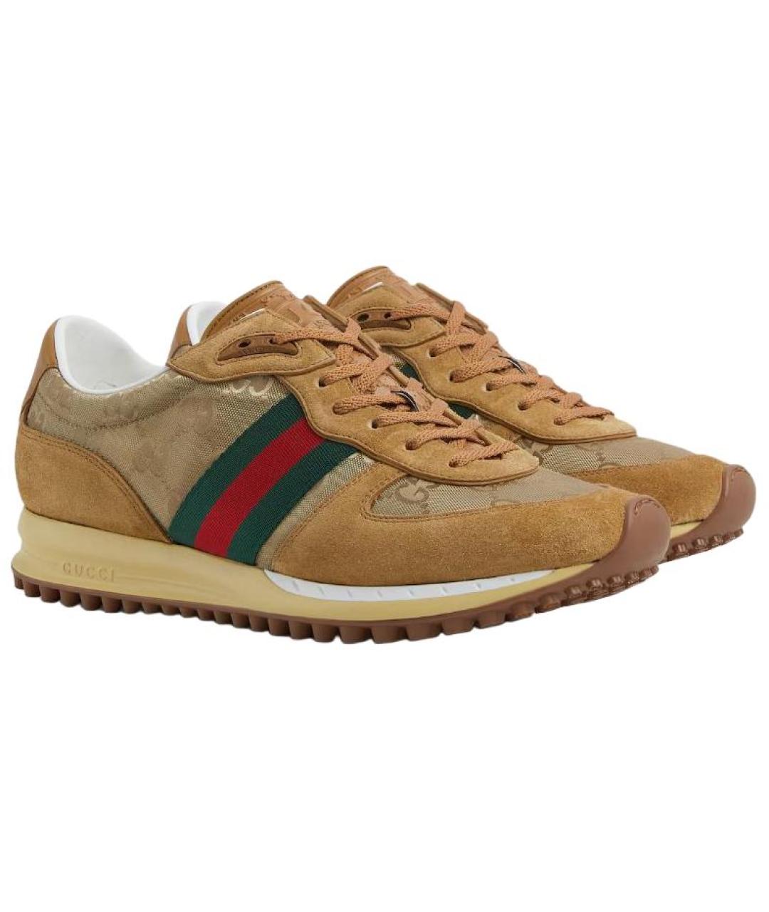 GUCCI Коричневые низкие кроссовки / кеды, фото 3