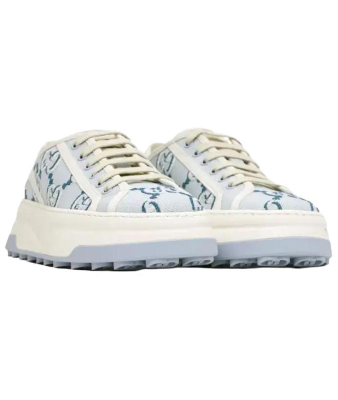 GUCCI Голубые кеды, фото 3