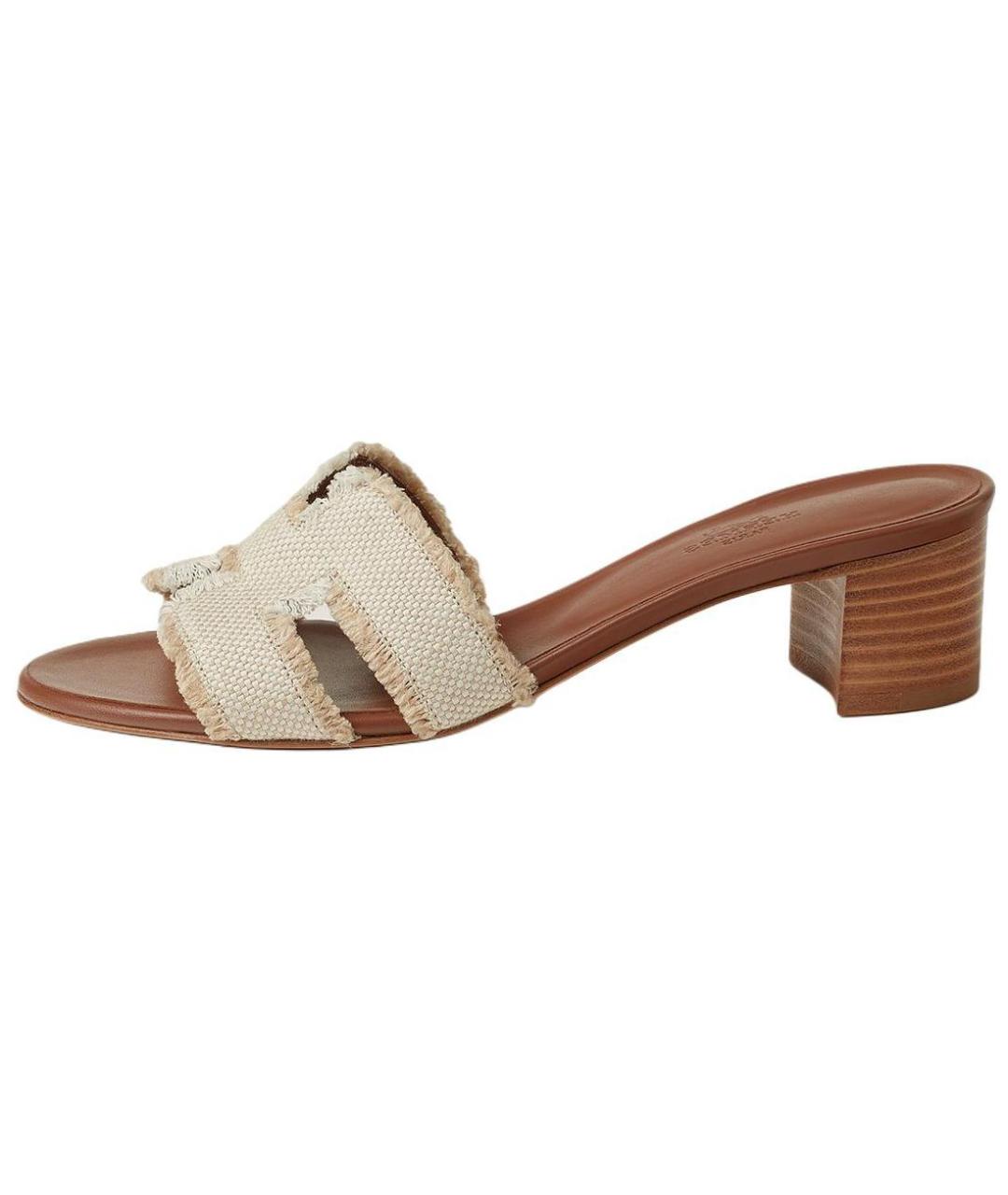 HERMES Коричневые кожаные сандалии, фото 2