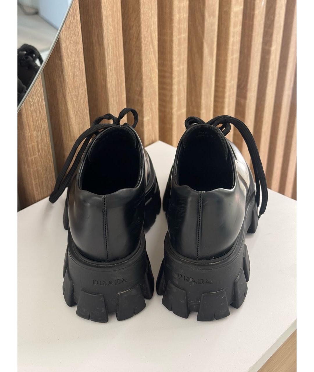 PRADA Черные кожаные брогги и оксфорды, фото 3
