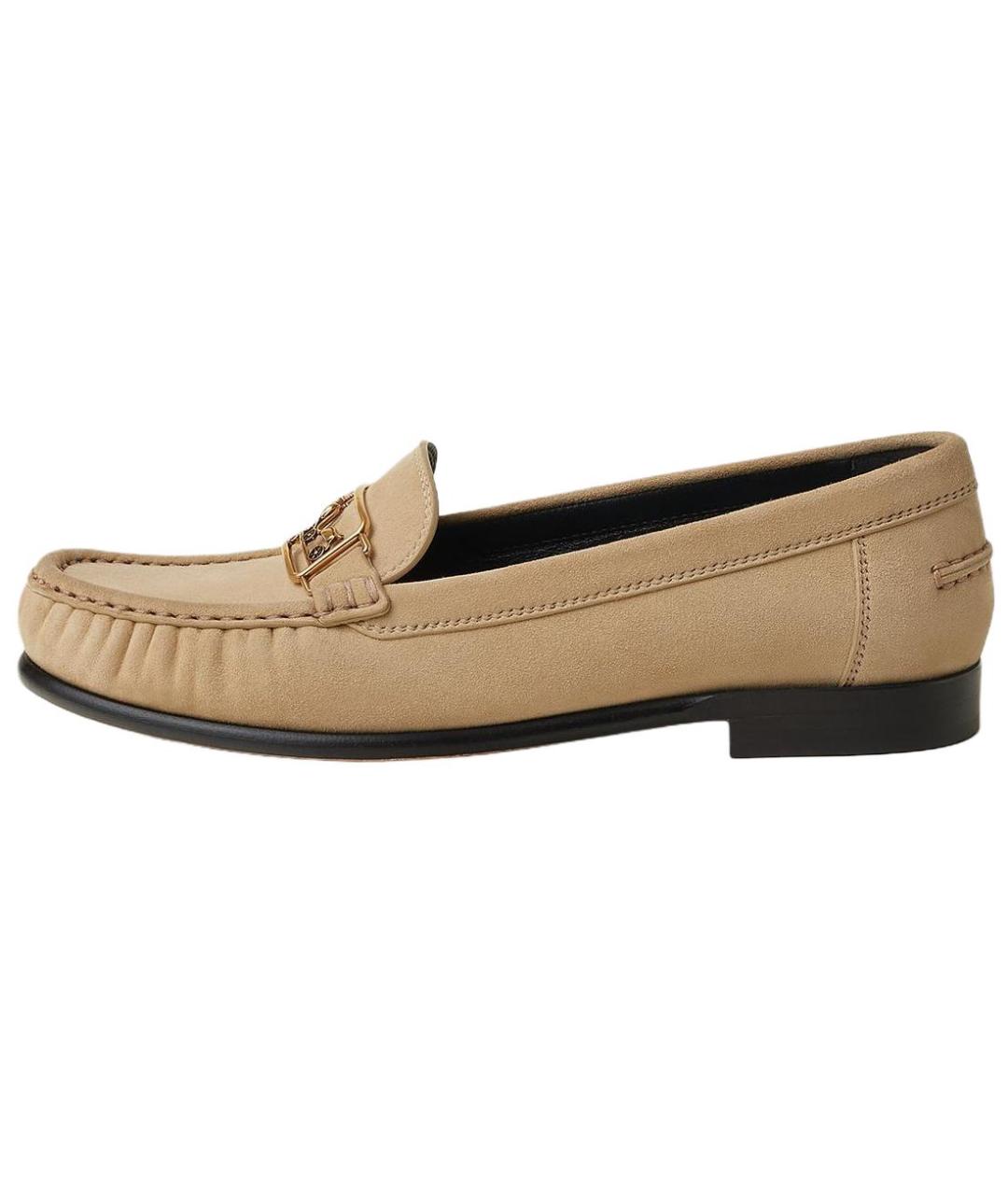 HERMES Бежевые лоферы, фото 2