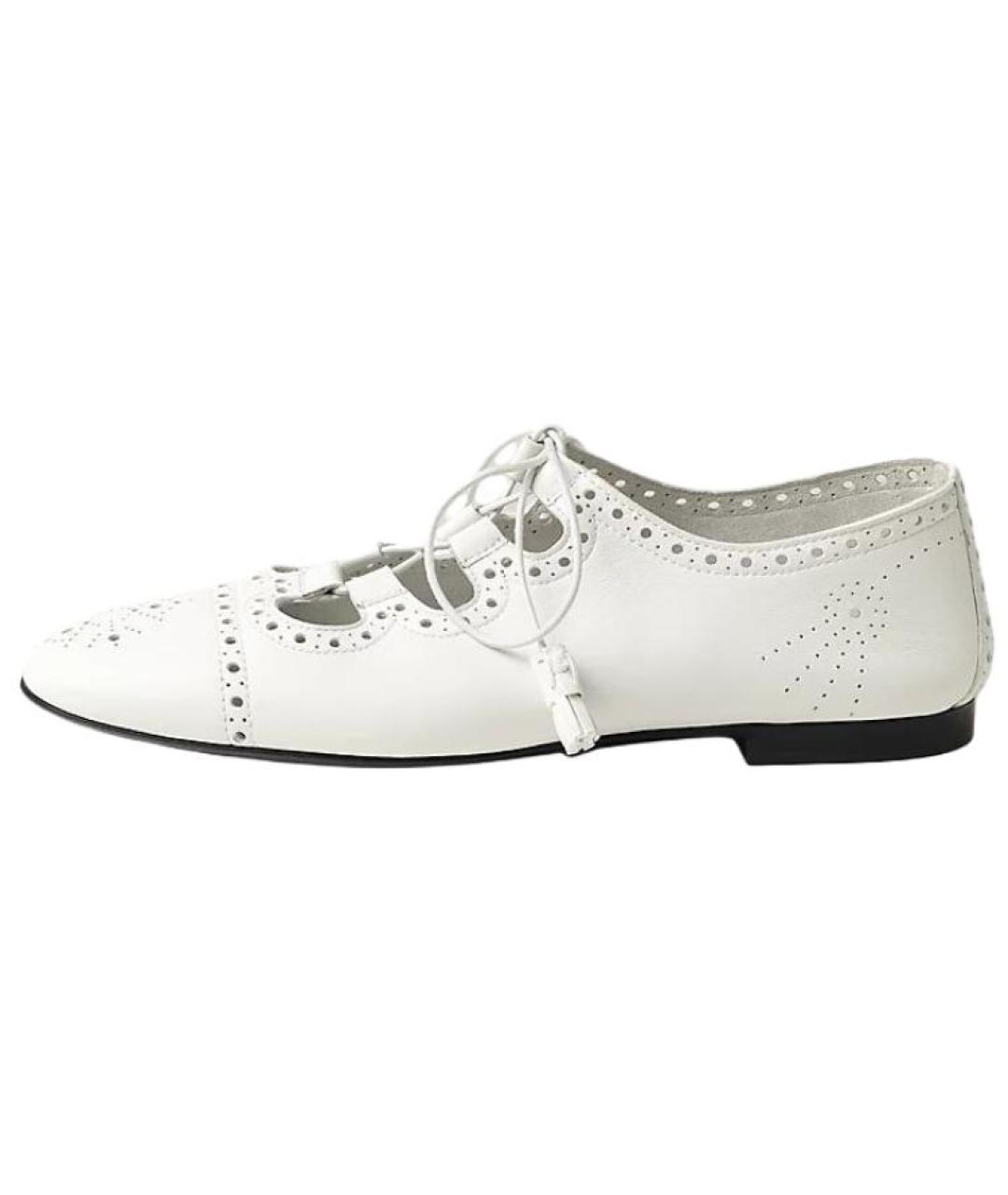 HERMES Белые кожаные кроссовки, фото 2