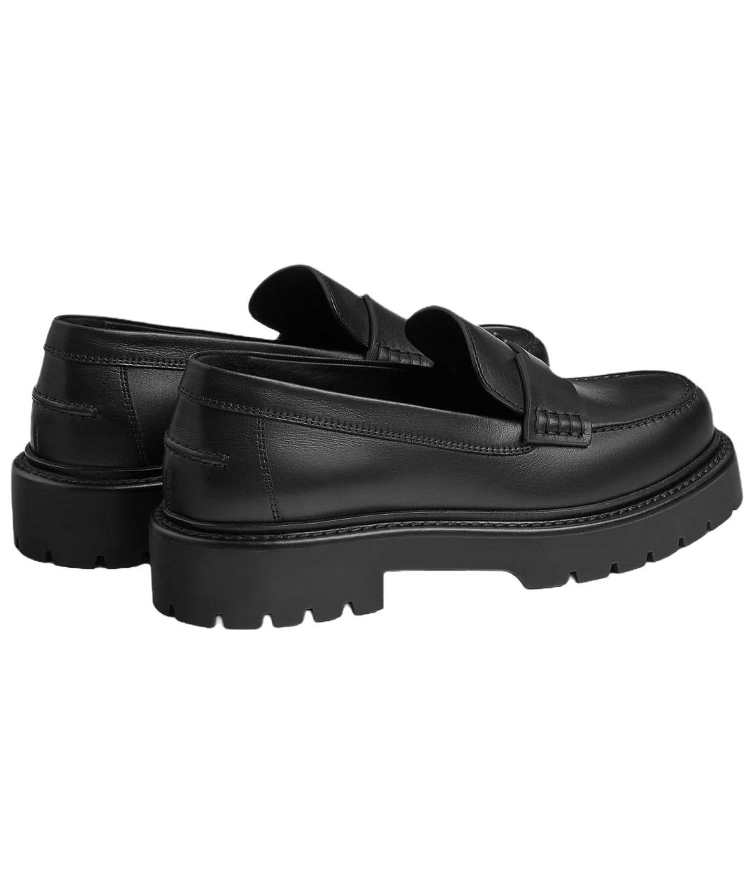 HERMES Черные кожаные лоферы, фото 4