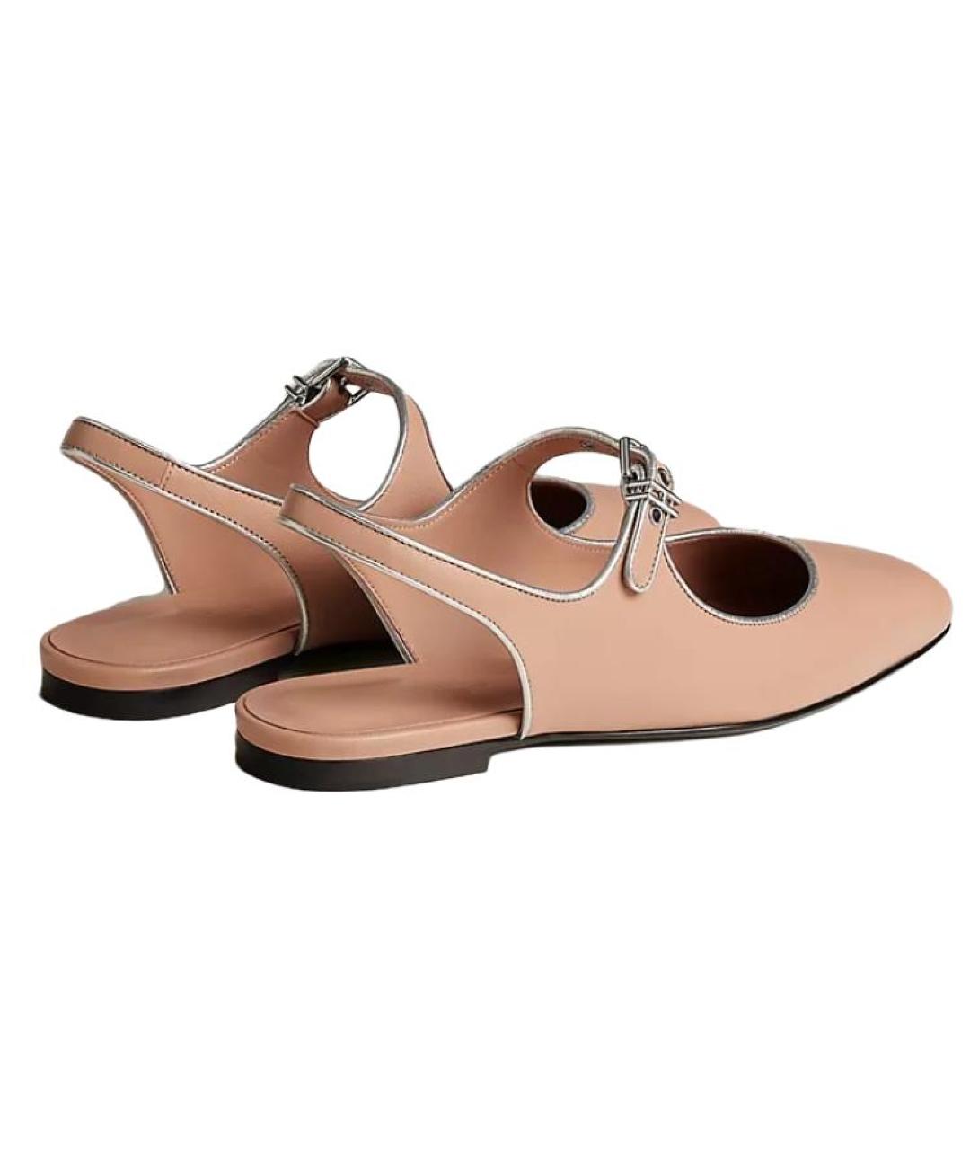 HERMES Бежевые кроссовки, фото 4