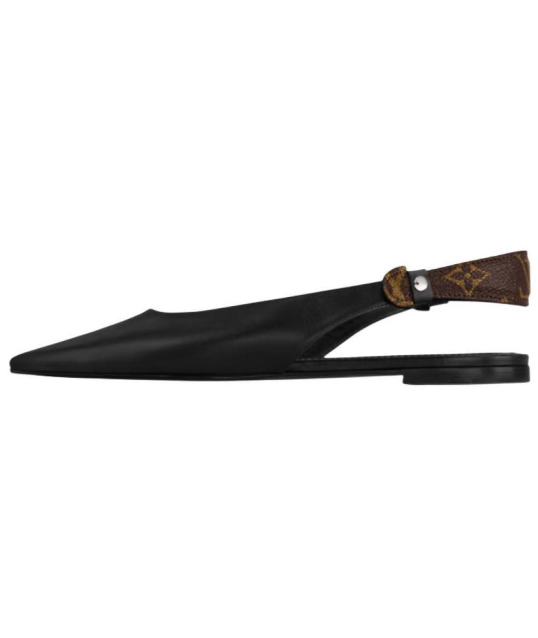 LOUIS VUITTON Черные кожаные балетки, фото 4