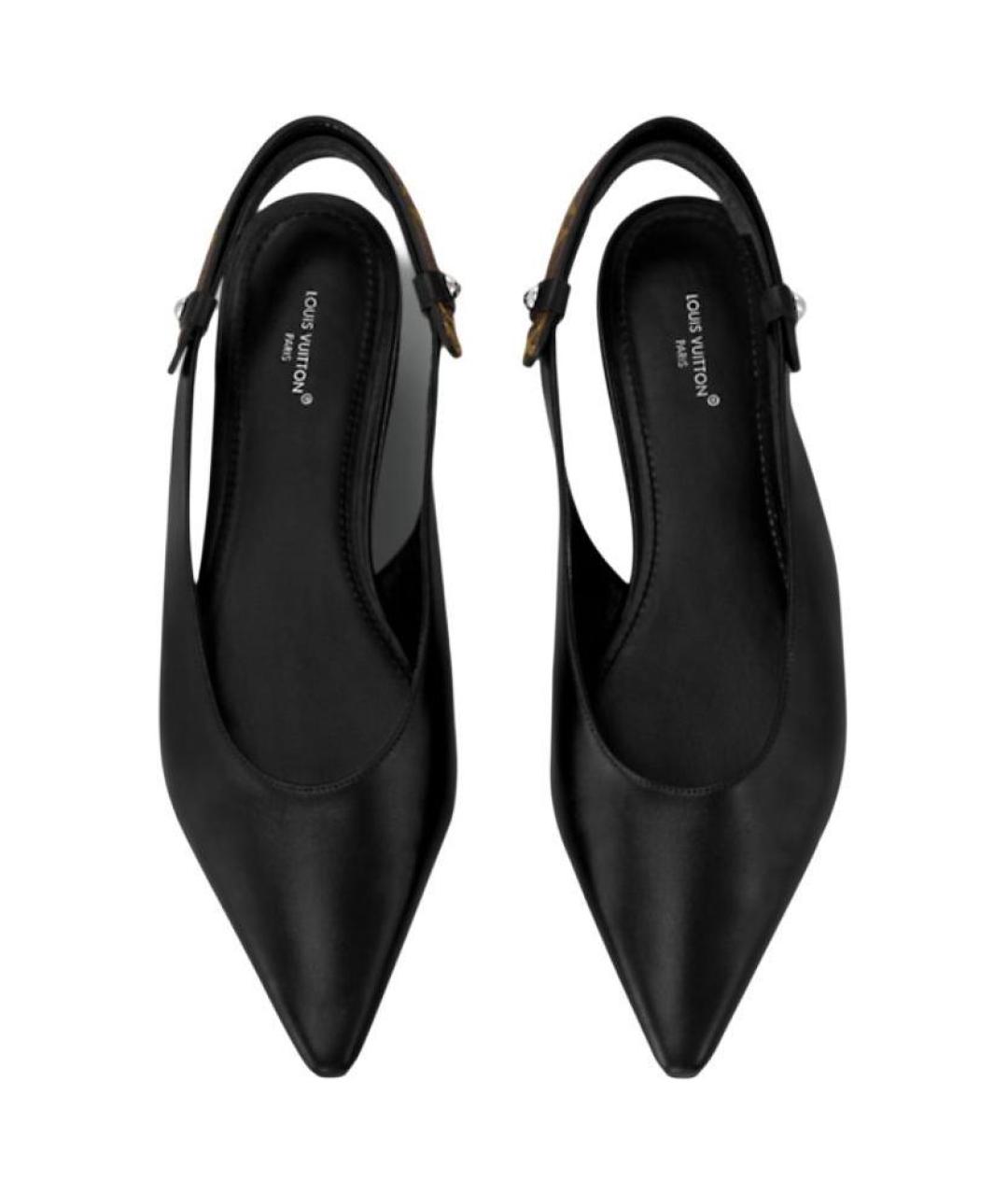 LOUIS VUITTON Черные кожаные балетки, фото 3