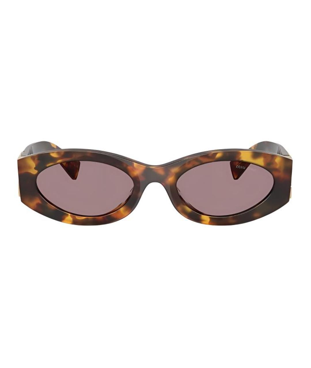 MIU MIU Коричневые пластиковые солнцезащитные очки, фото 2