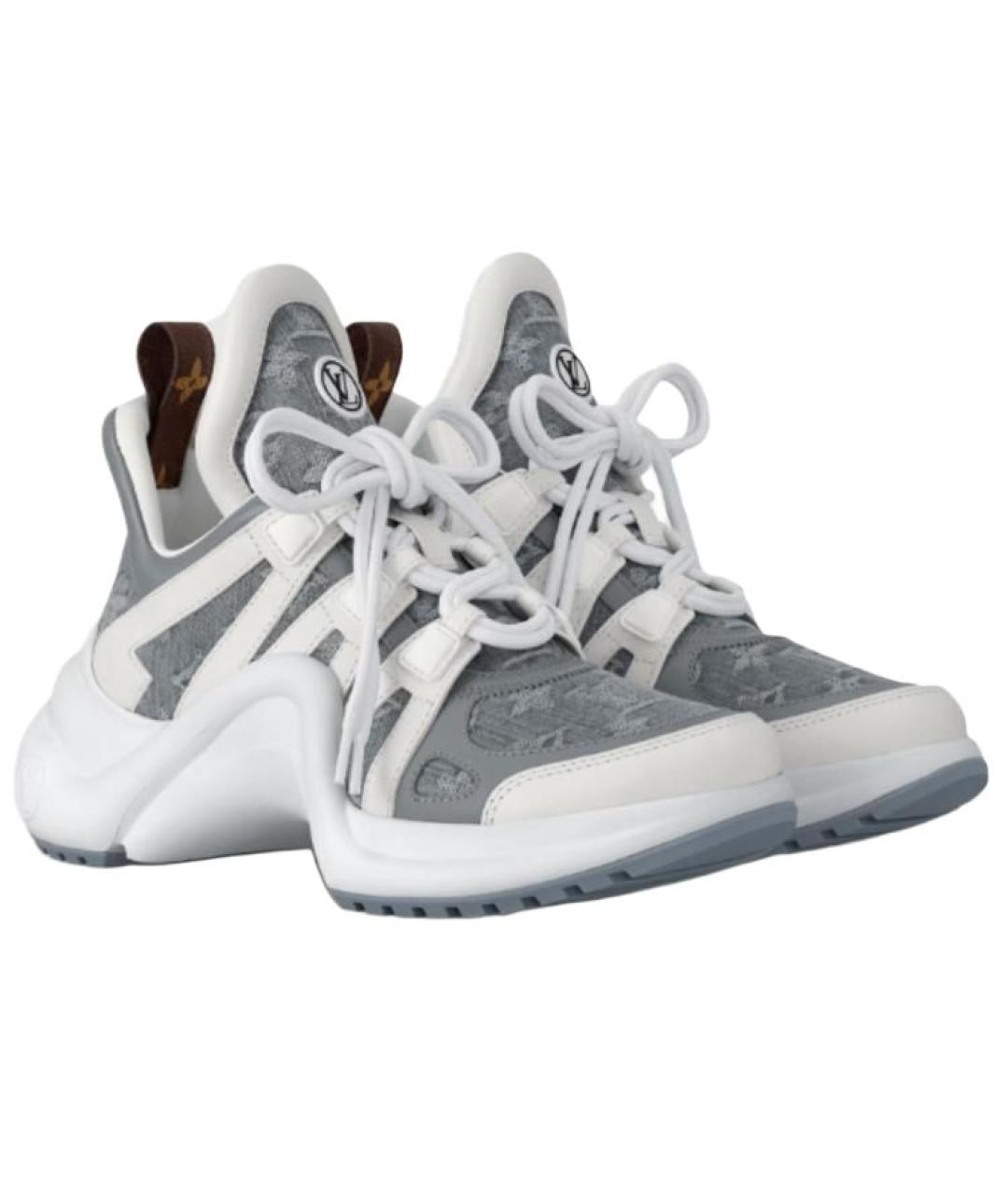 LOUIS VUITTON Серые текстильные кроссовки, фото 2