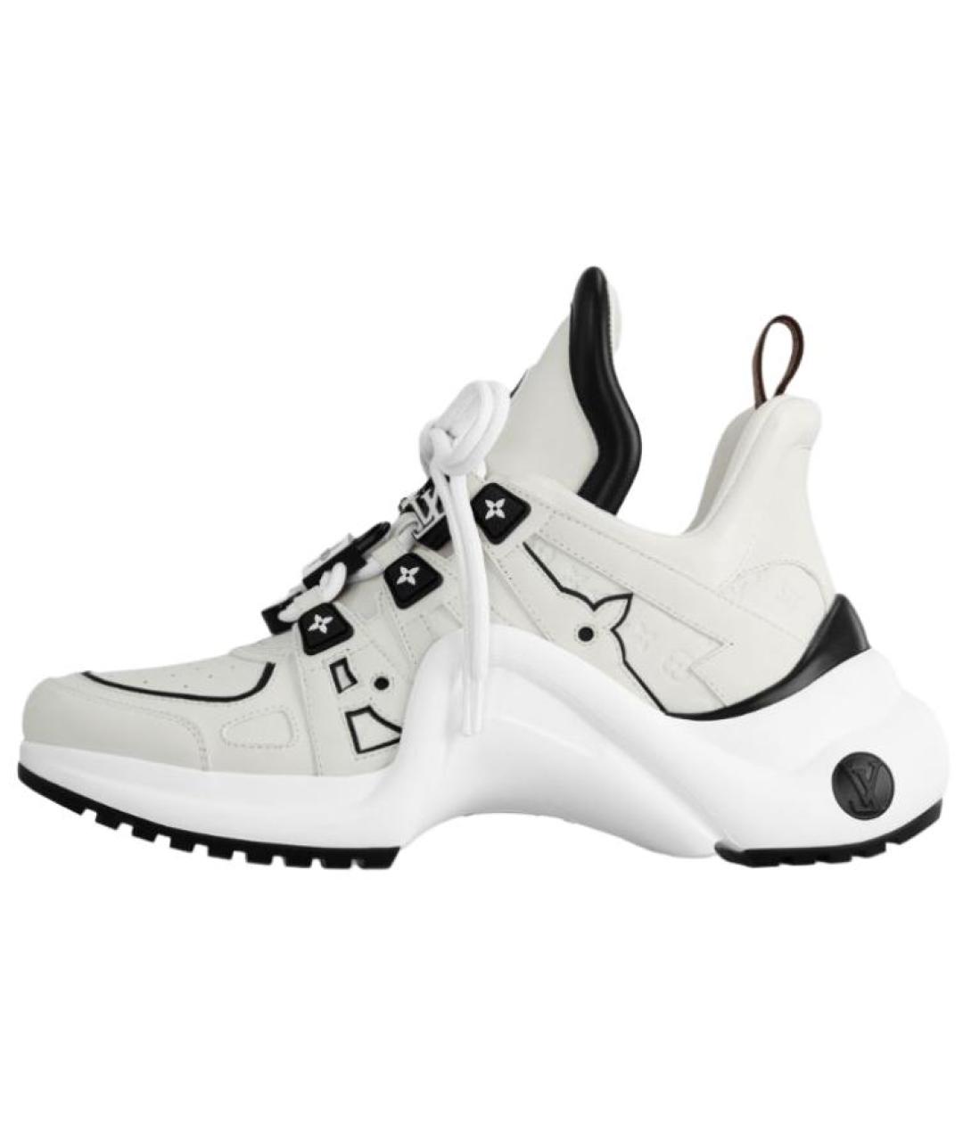 LOUIS VUITTON Белые кожаные кроссовки, фото 5