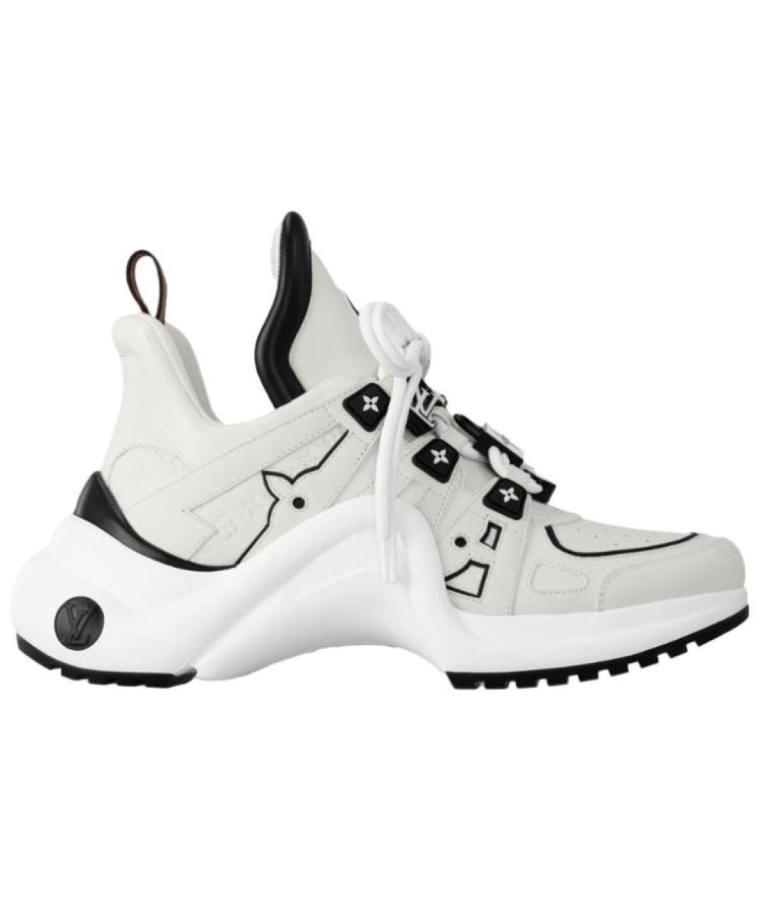 LOUIS VUITTON Белые кожаные кроссовки, фото 1