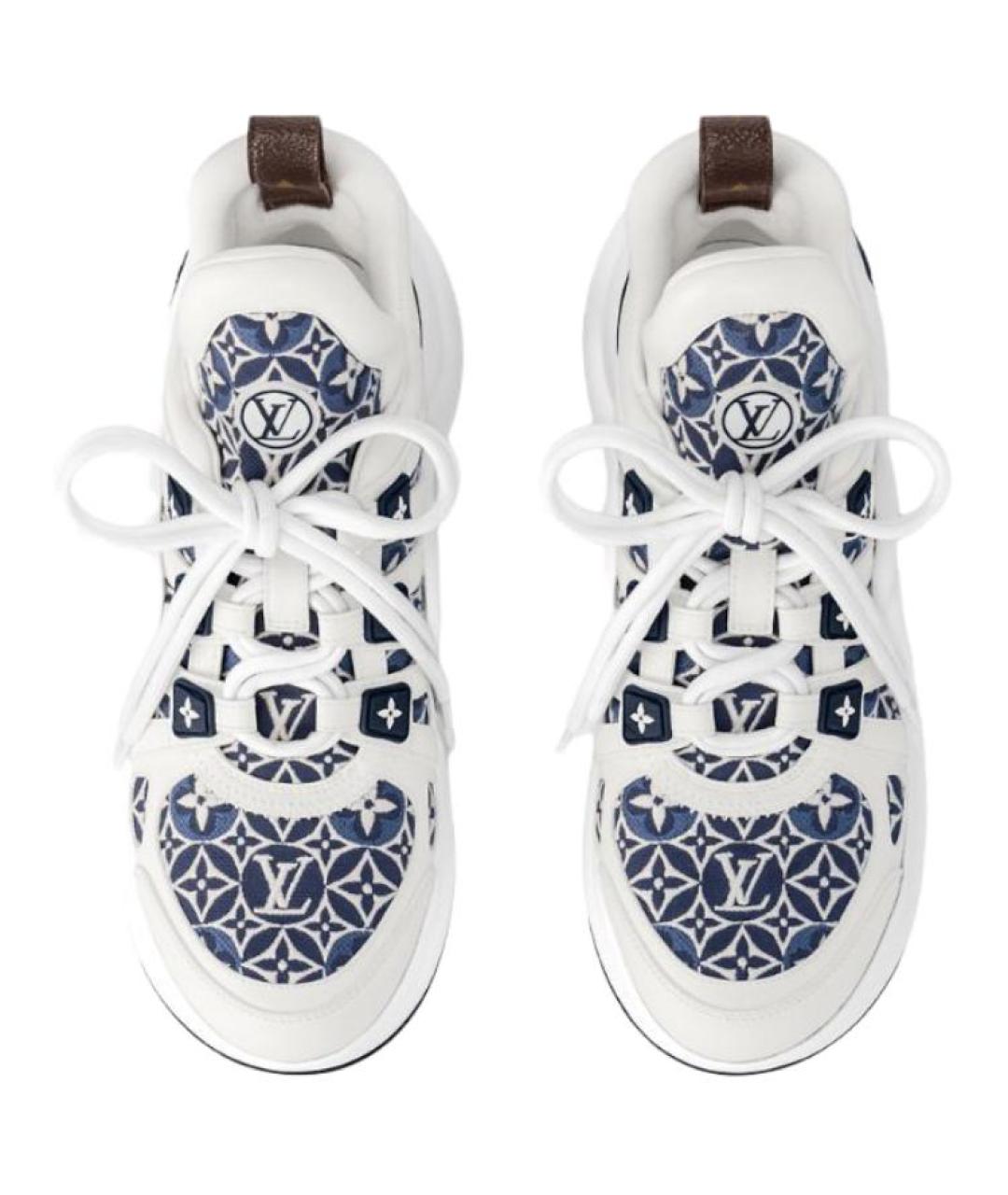 LOUIS VUITTON Белые кожаные кроссовки, фото 4
