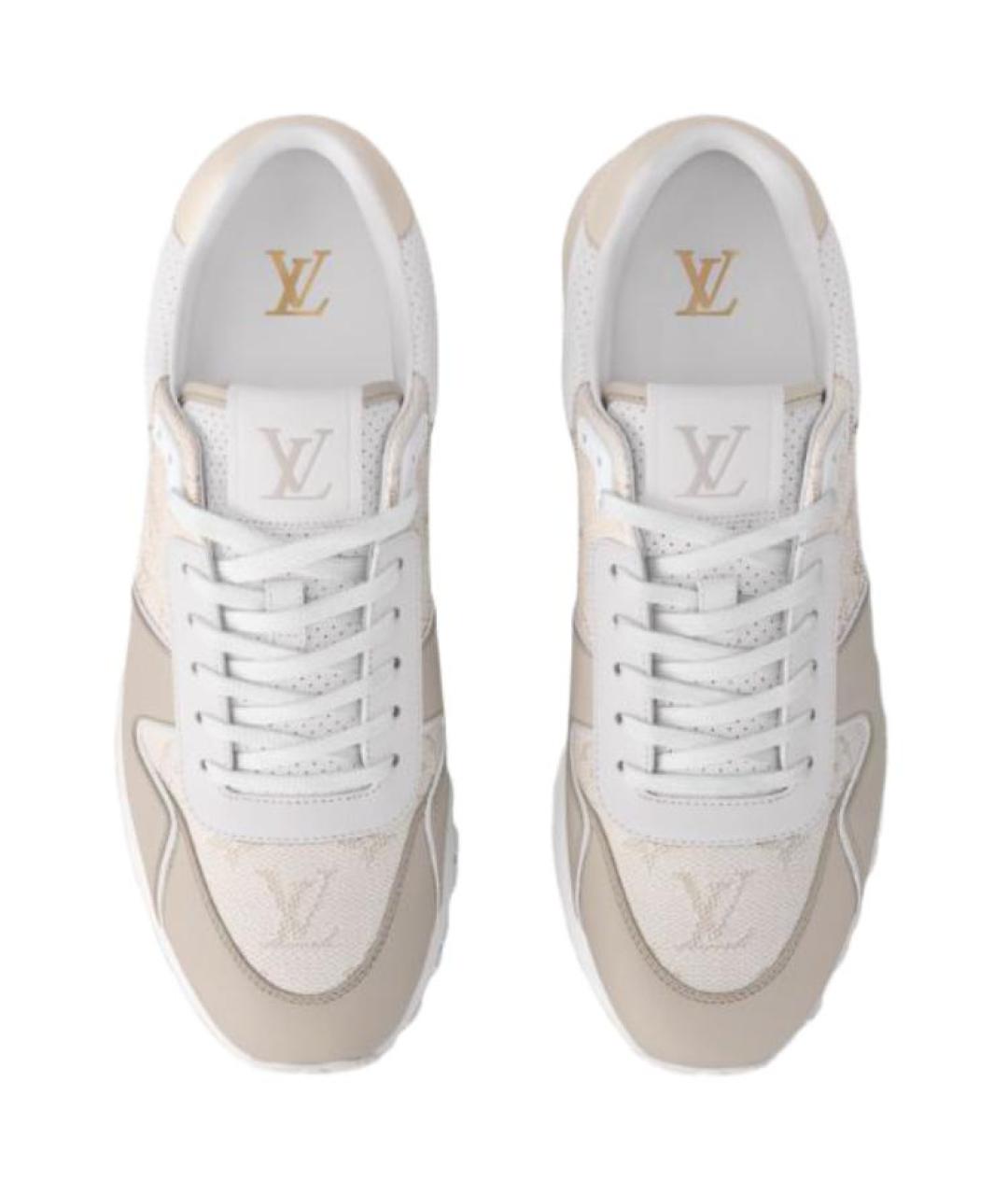 LOUIS VUITTON Бежевые кожаные низкие кроссовки / кеды, фото 4