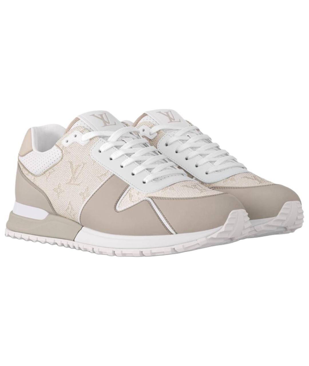 LOUIS VUITTON Бежевые кожаные низкие кроссовки / кеды, фото 2