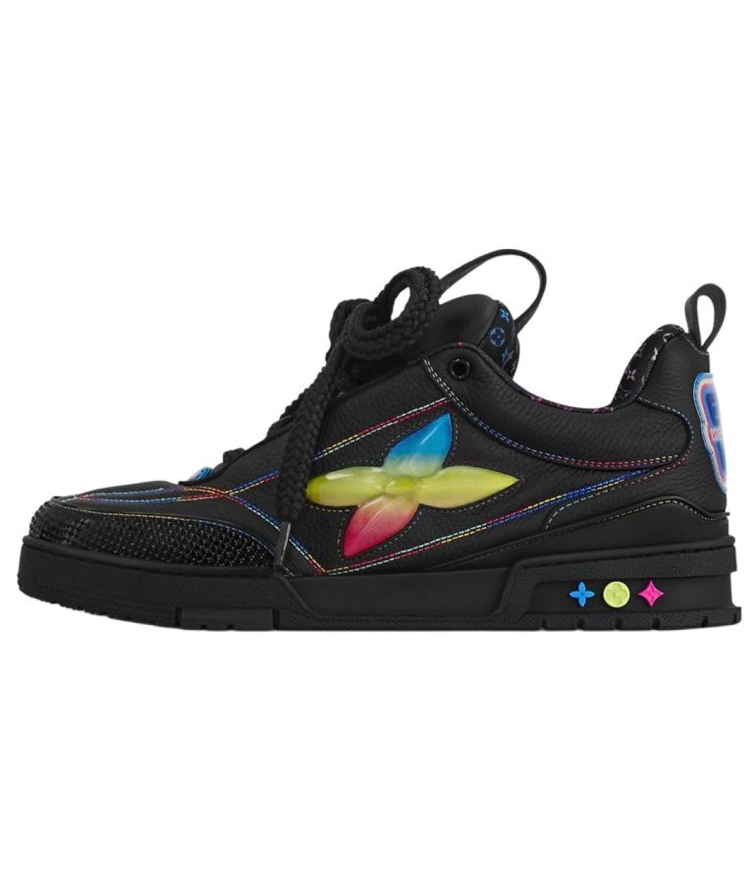 LOUIS VUITTON Черные кожаные низкие кроссовки / кеды, фото 3