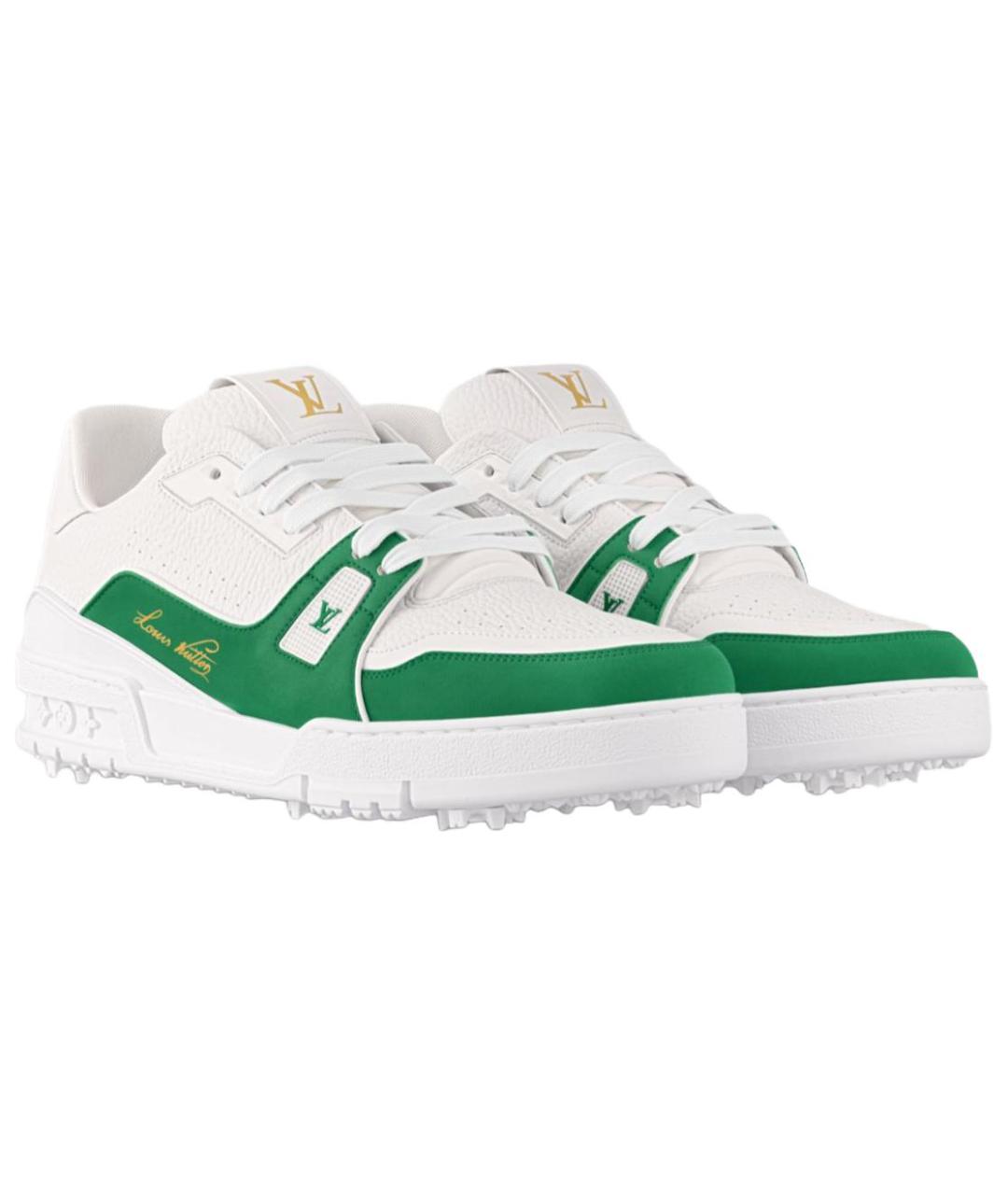 LOUIS VUITTON Белые кожаные низкие кроссовки / кеды, фото 3