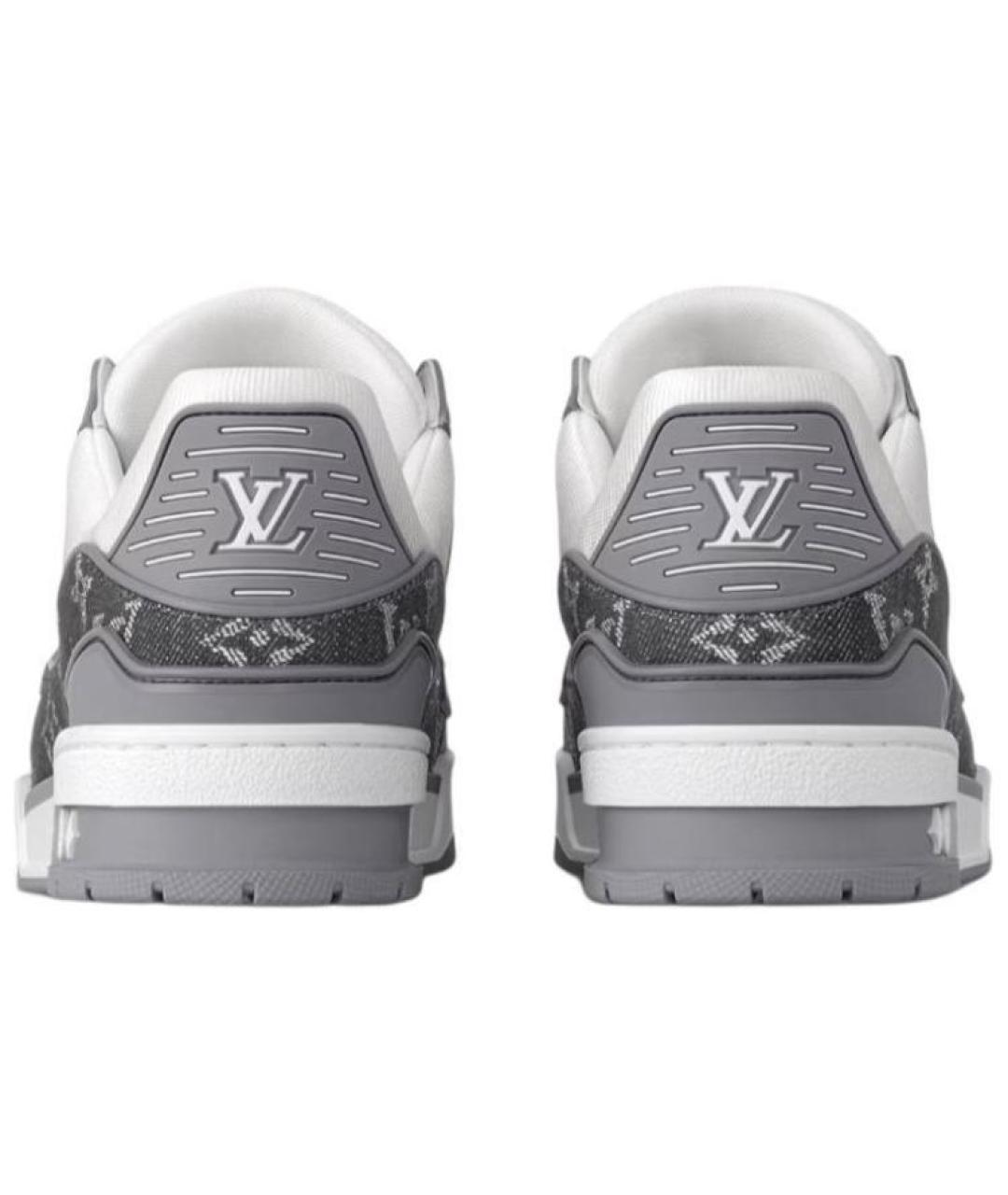 LOUIS VUITTON Серые кожаные кроссовки, фото 4