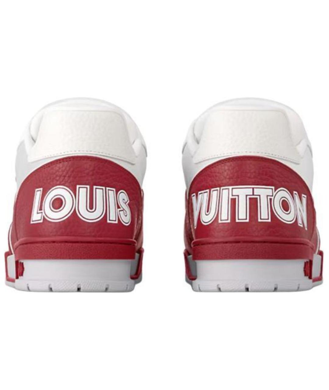 LOUIS VUITTON Бордовые кожаные низкие кроссовки / кеды, фото 5