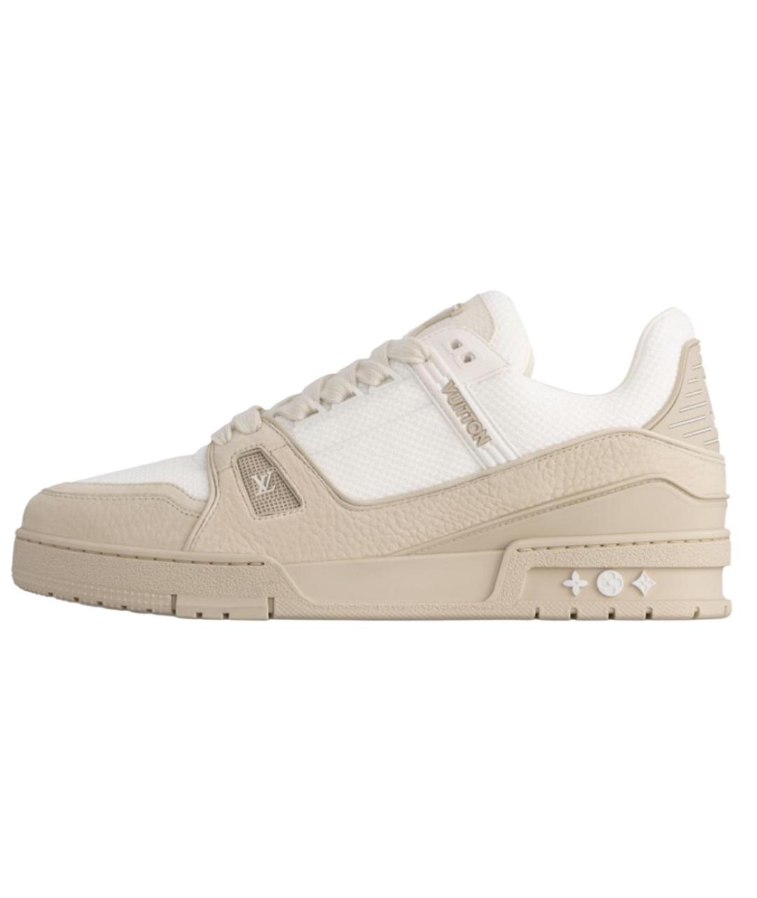 LOUIS VUITTON Бежевые кожаные низкие кроссовки / кеды, фото 2
