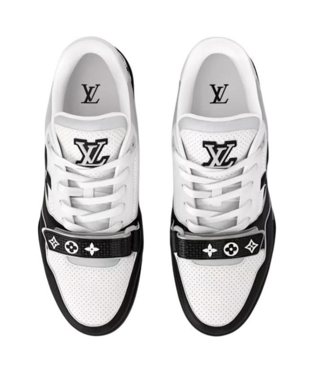 LOUIS VUITTON Белые кожаные низкие кроссовки / кеды, фото 4