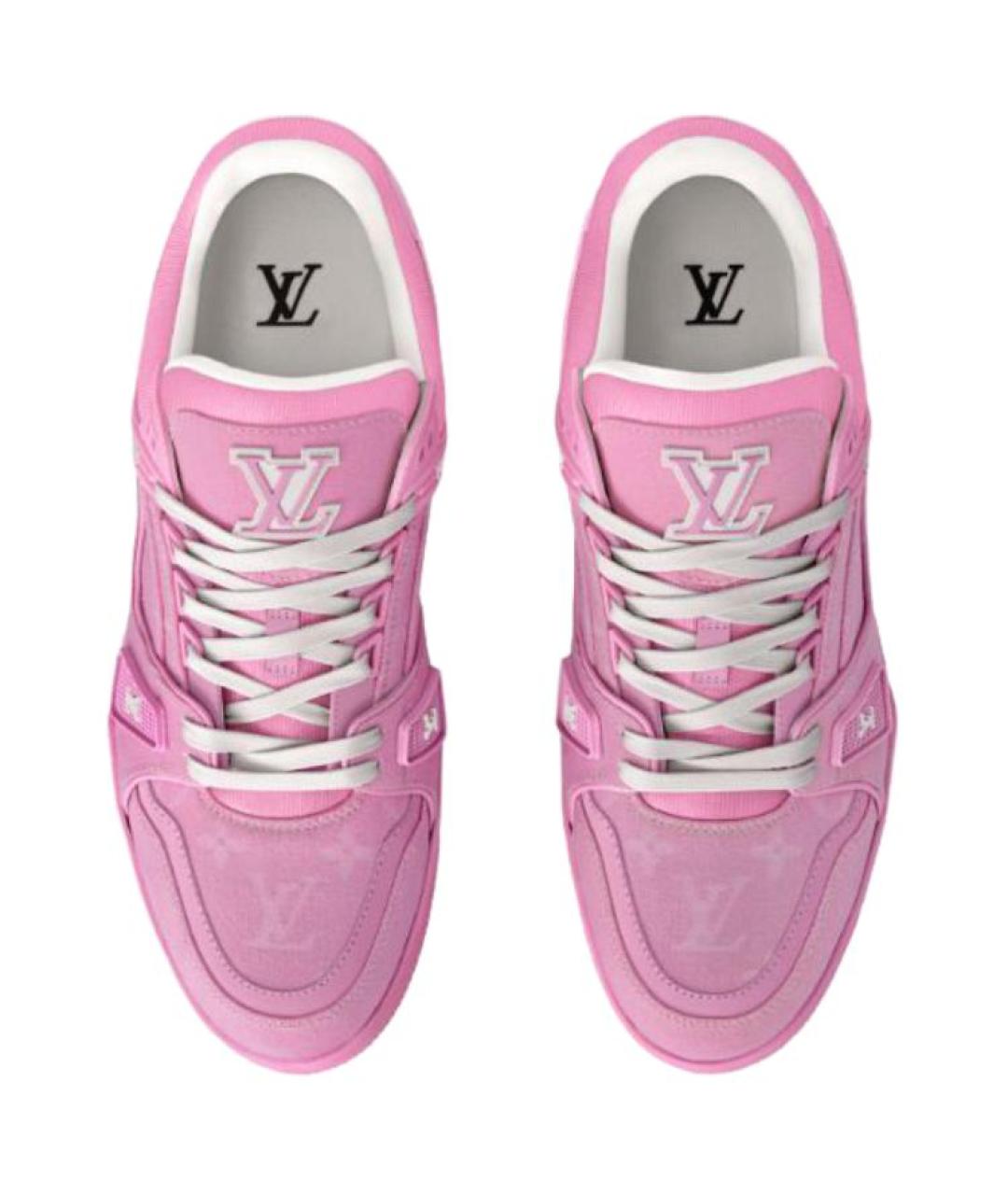 LOUIS VUITTON Розовые текстильные низкие кроссовки / кеды, фото 3