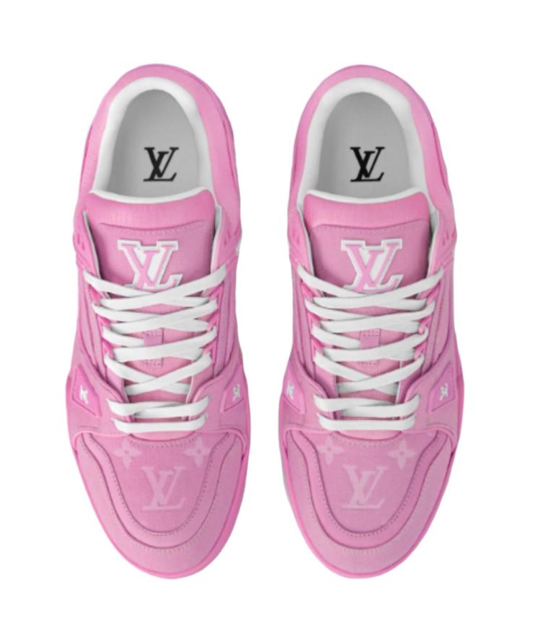 LOUIS VUITTON Розовые текстильные кроссовки, фото 4