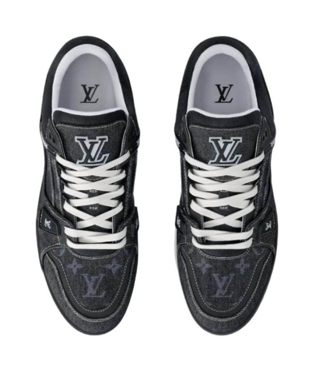 LOUIS VUITTON Черные текстильные низкие кроссовки / кеды, фото 4