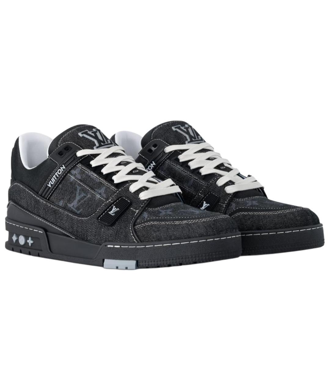 LOUIS VUITTON Черные текстильные низкие кроссовки / кеды, фото 3