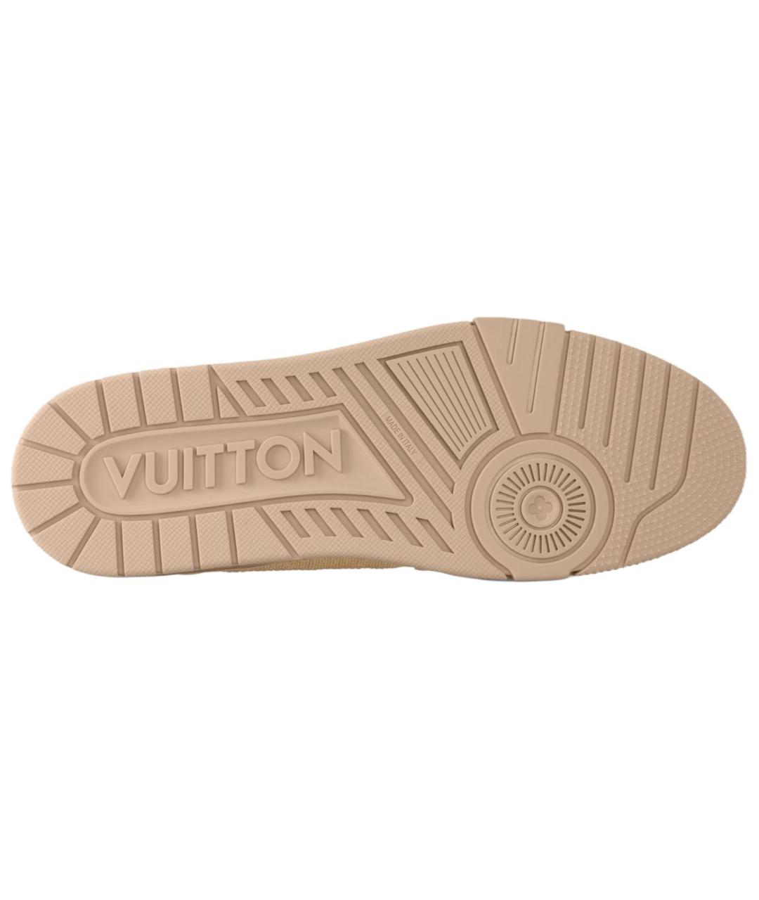 LOUIS VUITTON Бежевые текстильные низкие кроссовки / кеды, фото 6