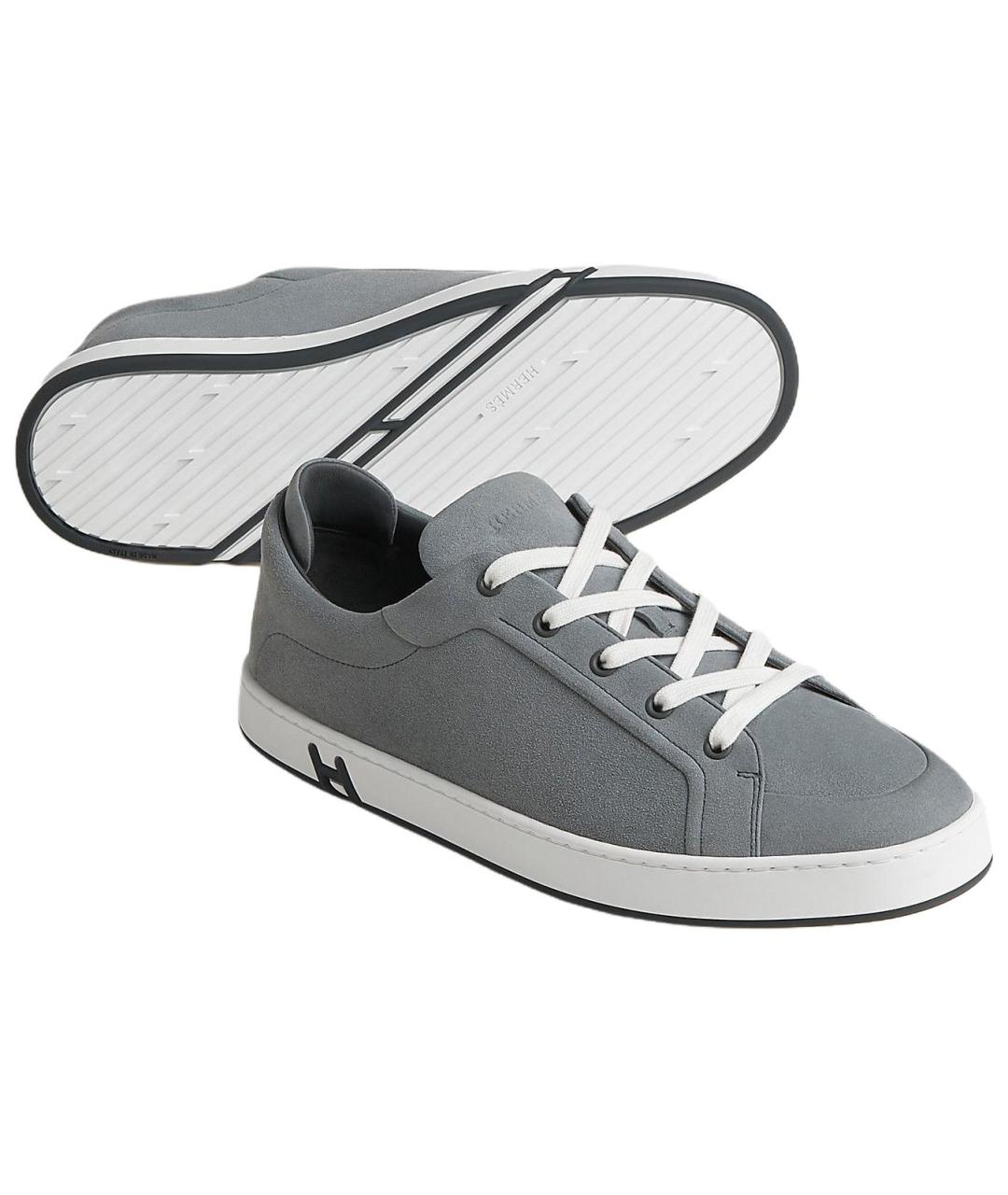 HERMES Серые низкие кроссовки / кеды, фото 3