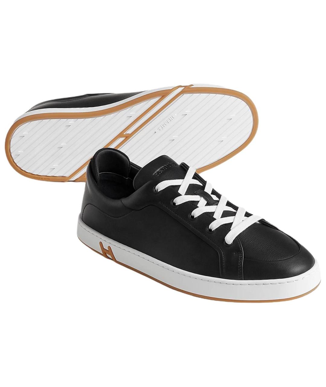 HERMES Черные низкие кроссовки / кеды, фото 4