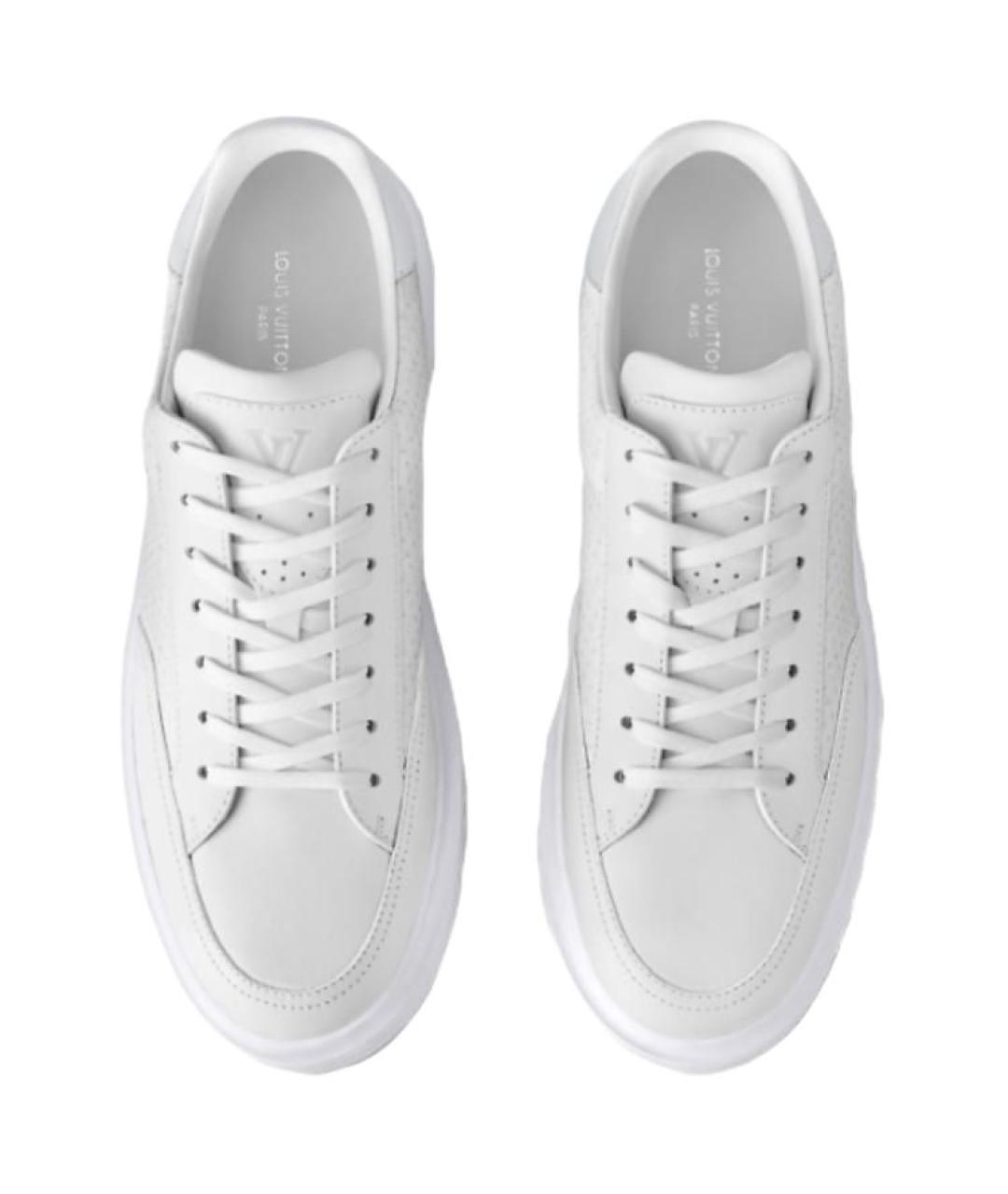 LOUIS VUITTON Белые кожаные низкие кроссовки / кеды, фото 4