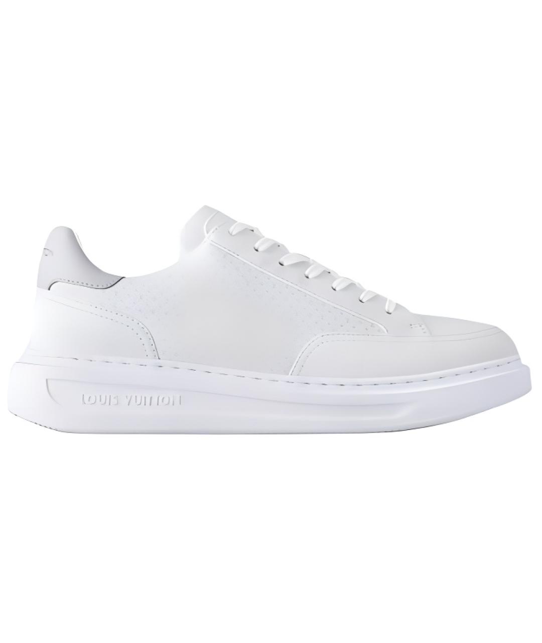 LOUIS VUITTON Белые кожаные низкие кроссовки / кеды, фото 1
