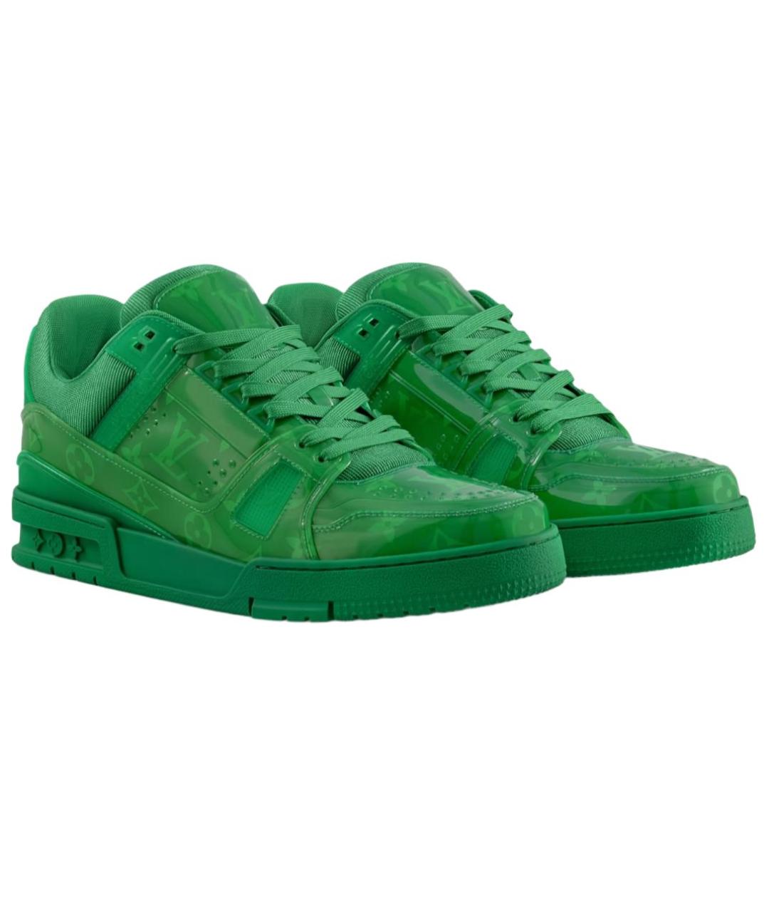 LOUIS VUITTON Зеленые резиновые низкие кроссовки / кеды, фото 3