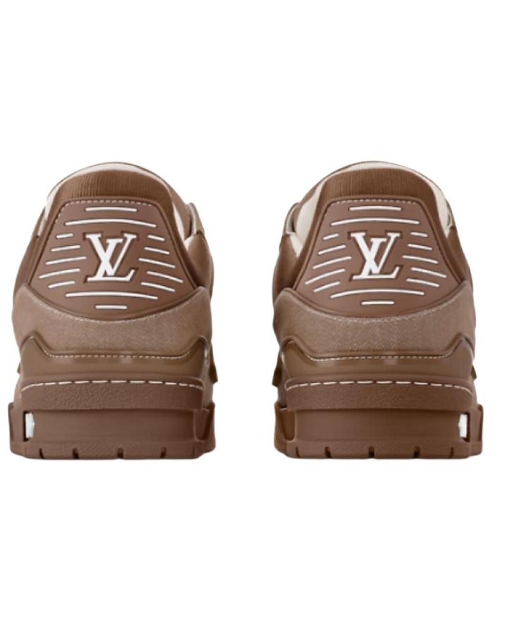 LOUIS VUITTON Коричневые текстильные низкие кроссовки / кеды, фото 5