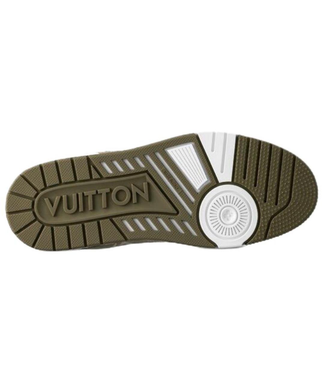 LOUIS VUITTON Зеленые кожаные кроссовки, фото 6