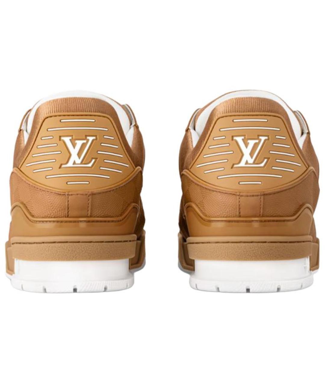LOUIS VUITTON Коричневые кожаные низкие кроссовки / кеды, фото 5