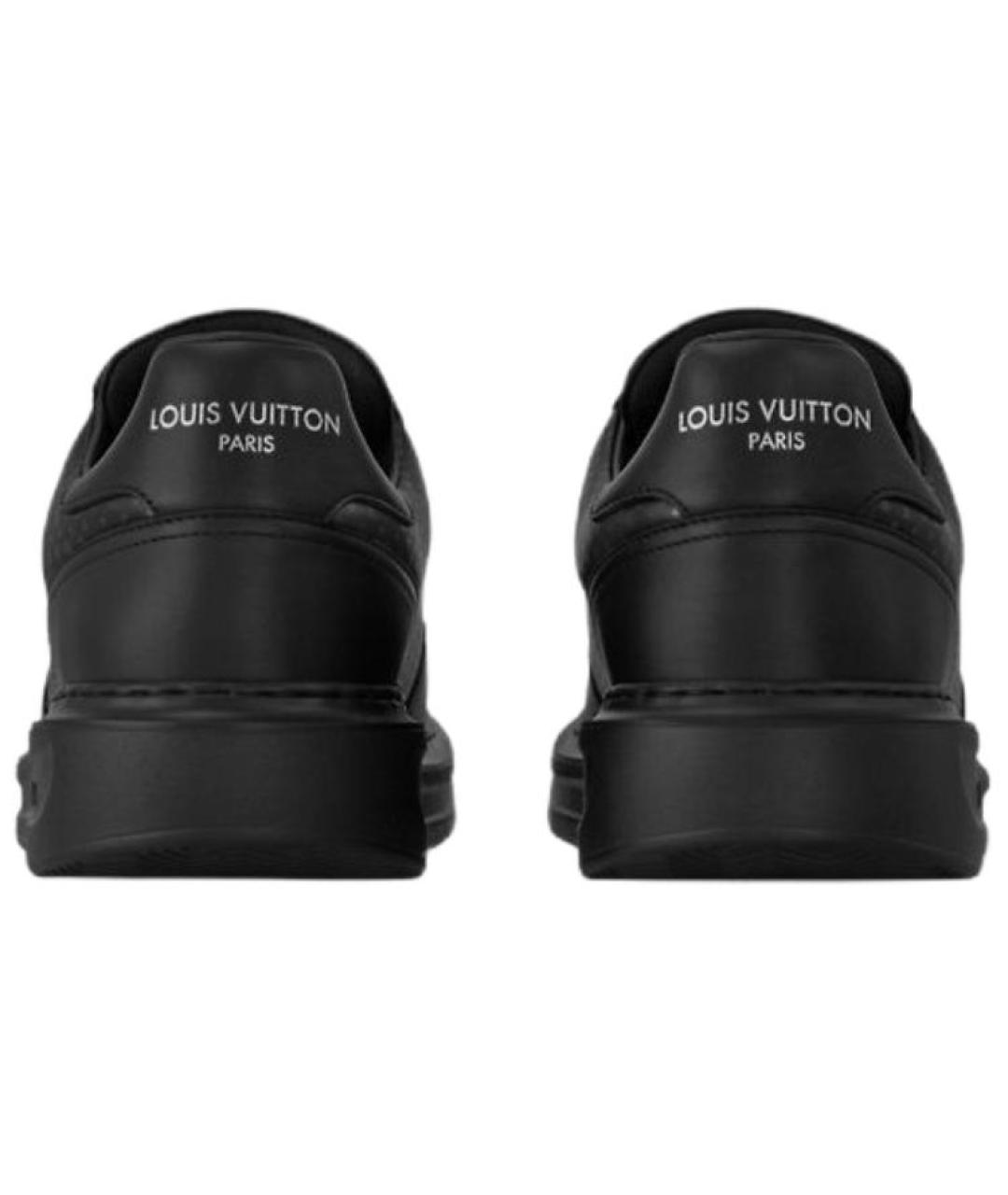 LOUIS VUITTON Черные кожаные низкие кроссовки / кеды, фото 4