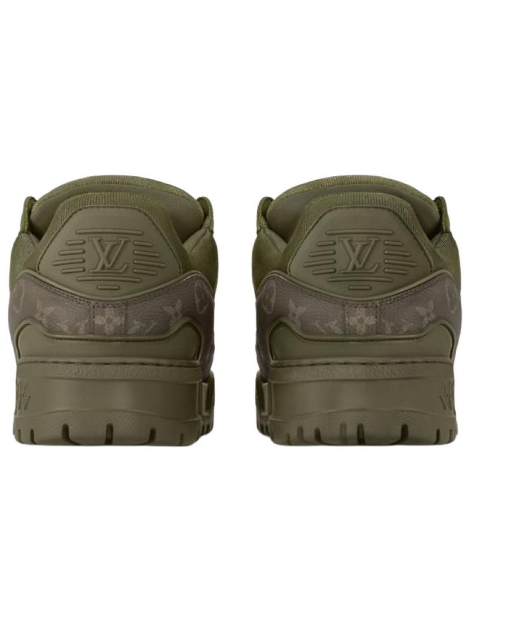 LOUIS VUITTON Зеленые кожаные низкие кроссовки / кеды, фото 5