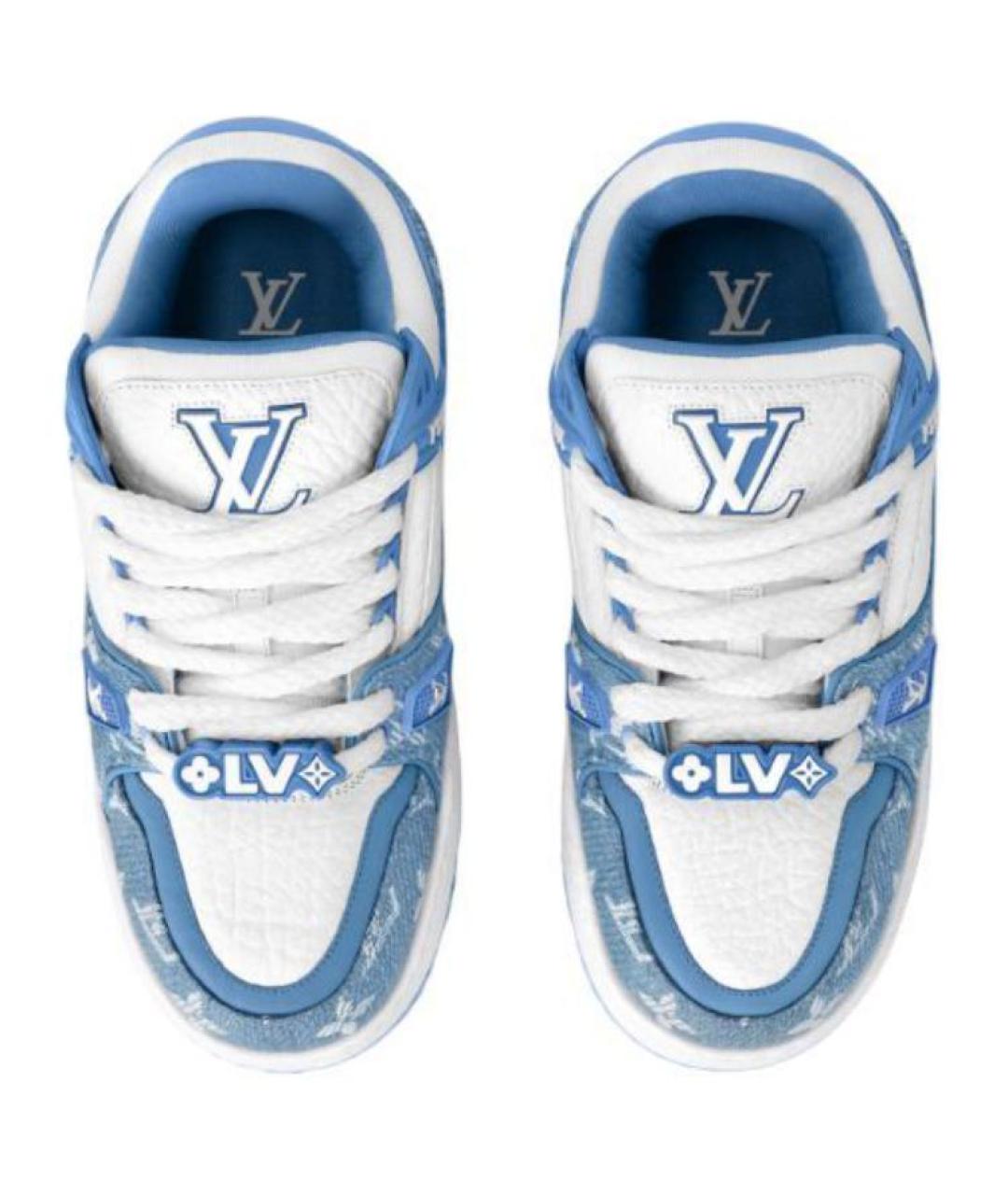 LOUIS VUITTON Голубые текстильные кроссовки, фото 4