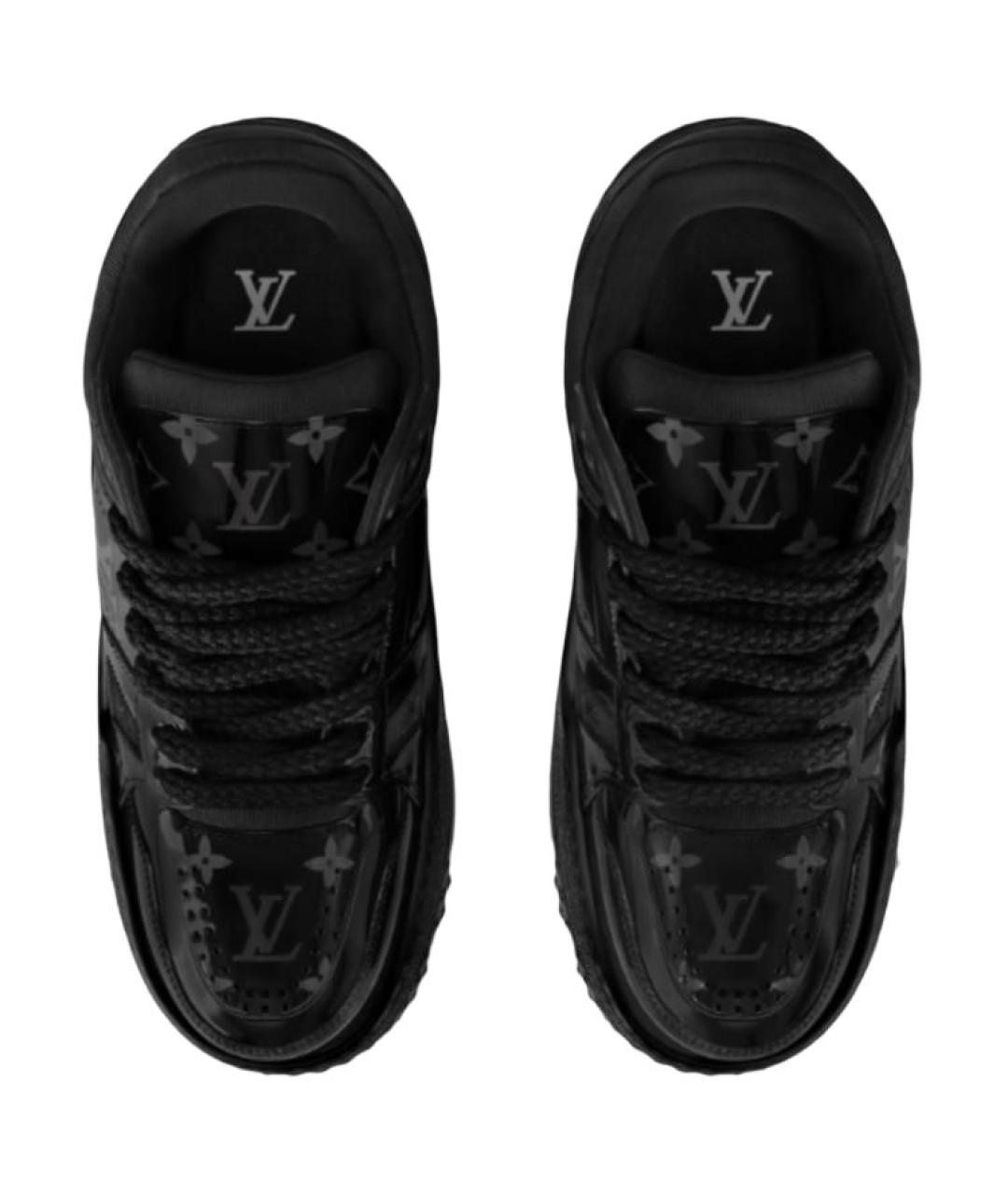 LOUIS VUITTON Черные замшевые низкие кроссовки / кеды, фото 4
