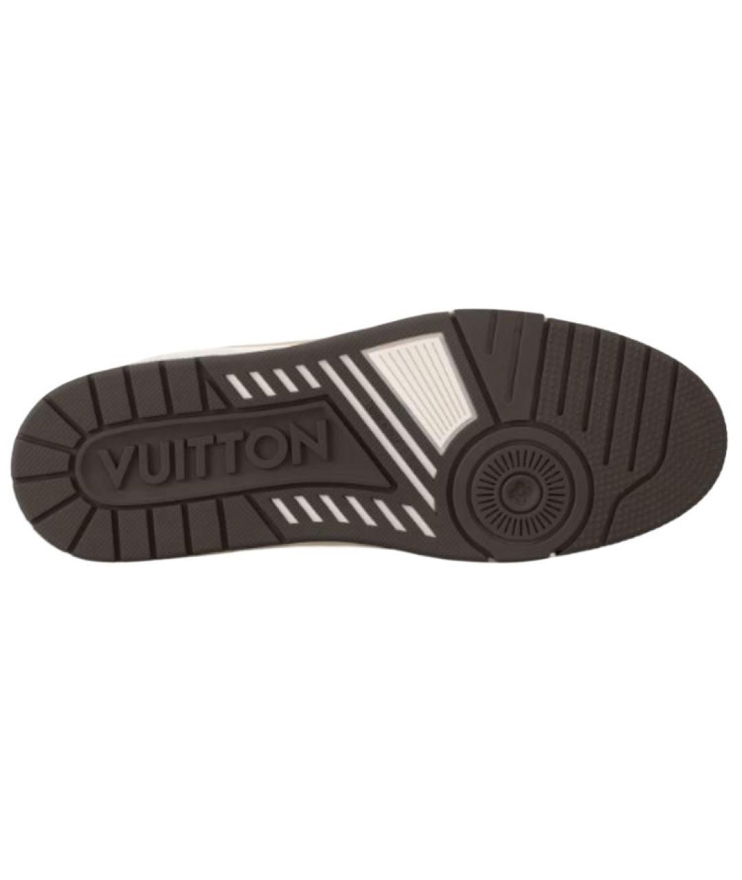 LOUIS VUITTON Коричневые кожаные низкие кроссовки / кеды, фото 6