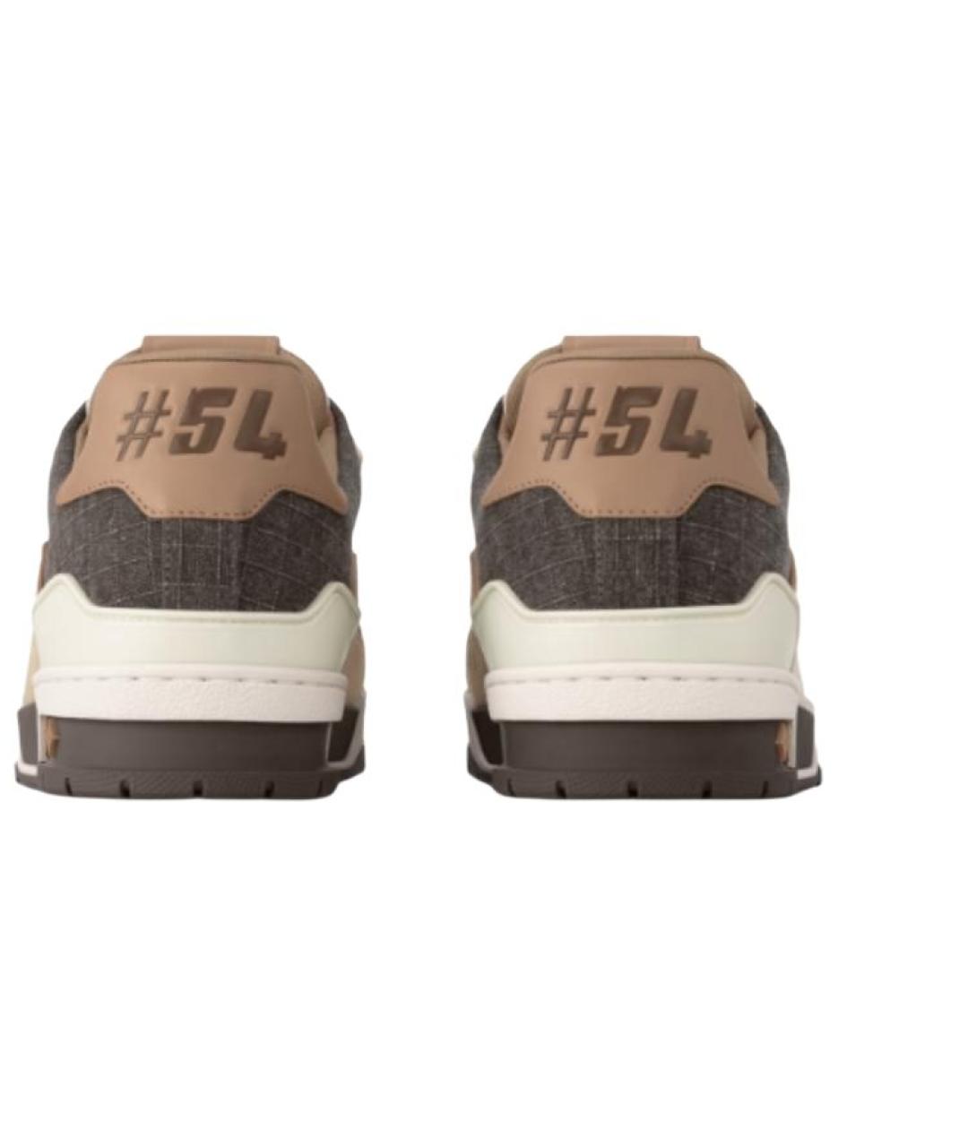 LOUIS VUITTON Коричневые кожаные низкие кроссовки / кеды, фото 5