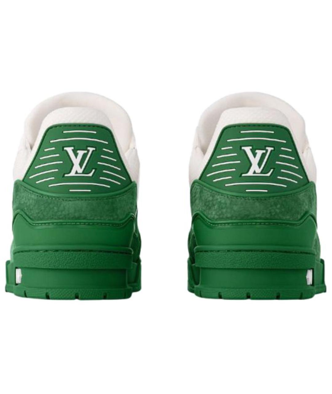 LOUIS VUITTON Зеленые кожаные низкие кроссовки / кеды, фото 5
