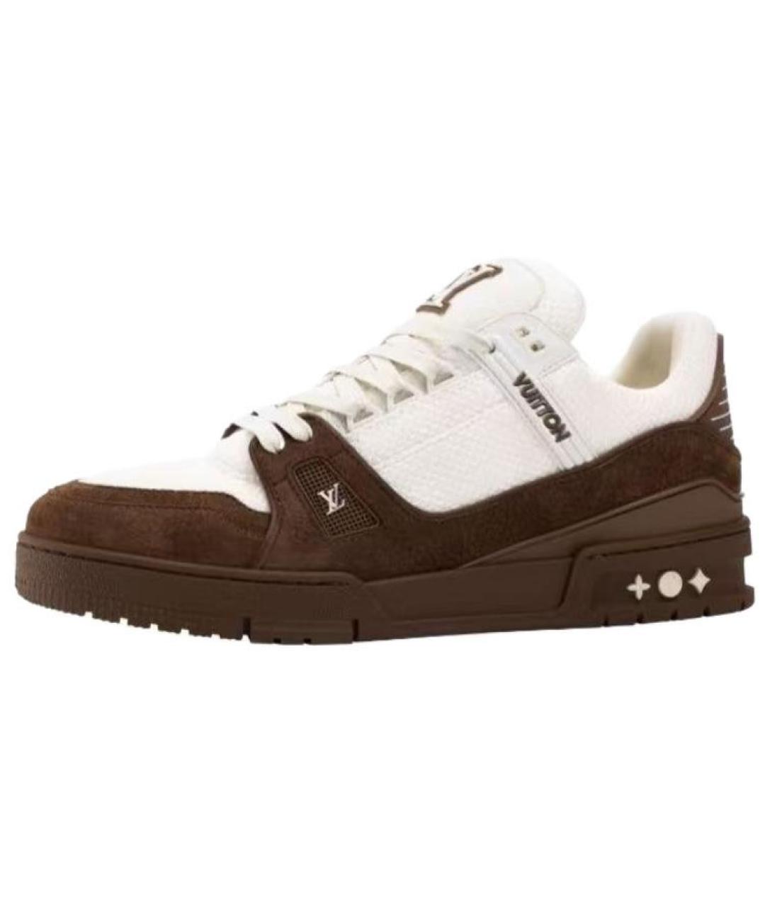 LOUIS VUITTON Белые замшевые низкие кроссовки / кеды, фото 2