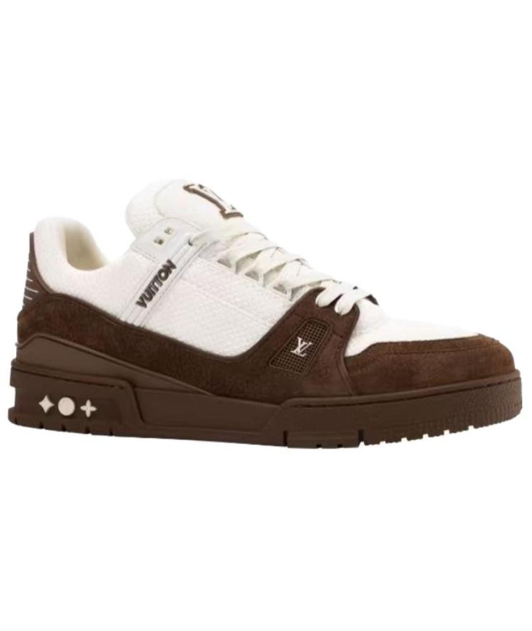 LOUIS VUITTON Белые замшевые низкие кроссовки / кеды, фото 1