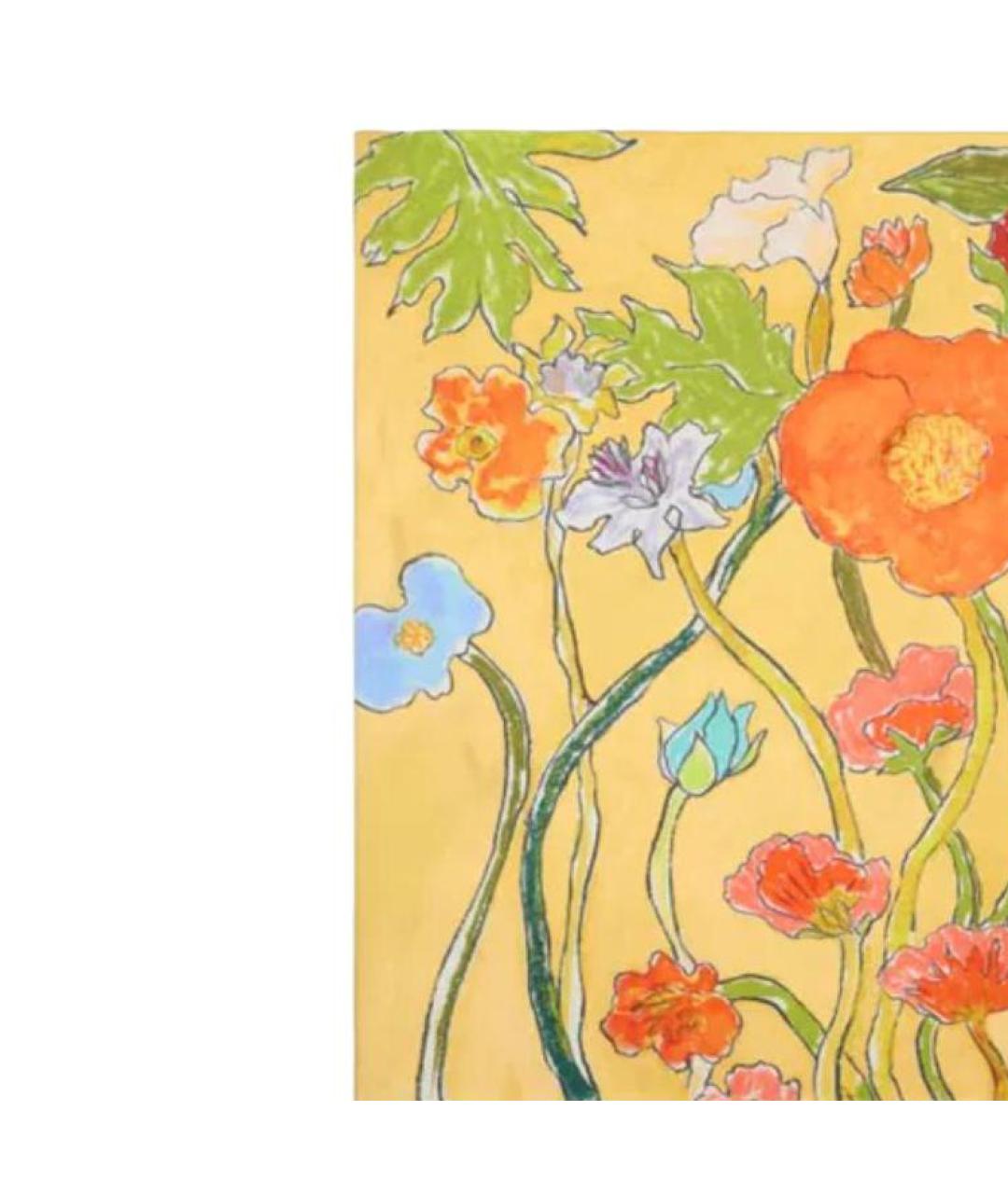 BURBERRY Желтый шелковый шарф, фото 2