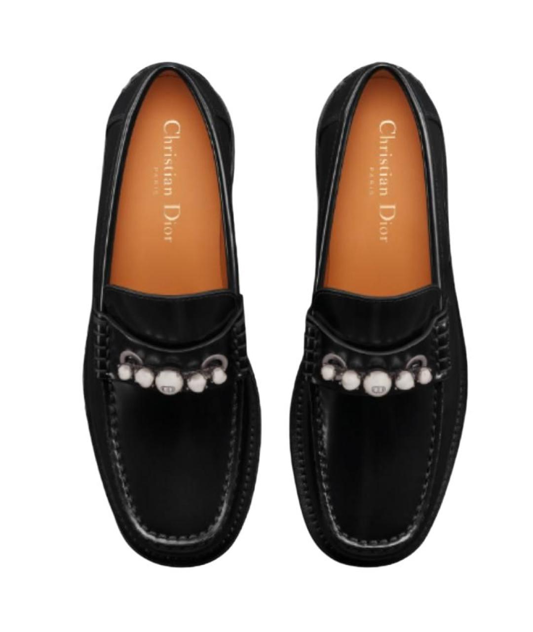CHRISTIAN DIOR Черные кожаные лоферы, фото 4